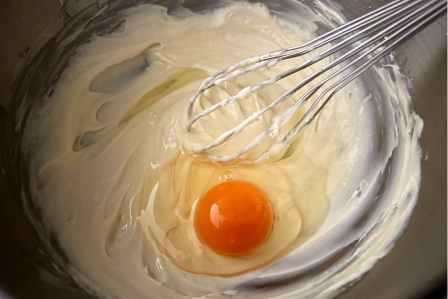 卵を入れた生地