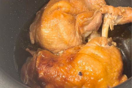 ひっくり返したチキン